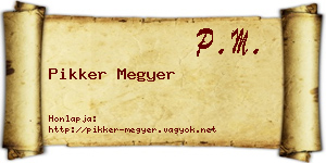 Pikker Megyer névjegykártya